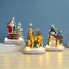 Nya juldekorationer Santa Claus Snowman Deer Lysande ornament hartshantverk gåvor