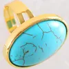 Cluster Rings Ring Natural Stone Oval Bead Green Howlite Adjustable Finger For Women Men Jewelry Gift CAB Cabochon Z335