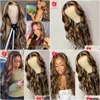Human Hair Wigs Brazilian Wig For Black Women Honey Blonde Body Wave Lace Front Wighighlight Ombre Drop Delivery Products Remy Virgin Dhvkt