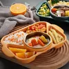 プレートチルドレン食器ベビーボウルプレート料理肥満部分食品ダイエット計画重量分割コンパートメント