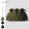 Dragon Lovers Down Winter Minimalist Three Color Pattern Printed Hooded Dragstring Down Jacket For Men