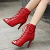 Sandals Comfortable Ladies' Jazz Dancing Shoes Fashion High Heels Peep Toe Gladiator Quality Women Indoor Dance