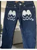 Męskie dżinsy High Street American HARAJUKU LISTET JEANS MĘŻCZYZNA Y2K Wiosna i Autumn Korean Style Hip Hop Loose Proste szerokie spodnie 231201