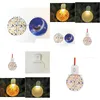 Christmas Decorations 2.76 Inch Sublimation Round Acrylic Light Ornaments With Red Rope Without Battery Tree Ornament B1103 Homefavor Dh3I4