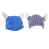 Enfant en bas âge hiver chapeau tricoté mignon enfants dessin animé corne de boeuf forme cosplay casquette enfants chaud pliable en plein air coupe-vent usage quotidien 230920