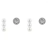 Pendientes de tuerca de plata de ley S925, perlas de agua dulce 5A, mezcla de circón y uso combinado, fresco y sencillo