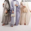 Etniska kläder Eid Abaya Dubai Puff Sleeves Muslimsk klänning Silky Turkiet Kaftans för Womenrobe Kimono Islam Abayas Femme Musulmane African 231201