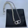 designer pendant necklaces pearl necklace Wholesale Luxury Brand Double LetterChain Plated Crysatl Rhineston