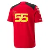 T-shirts pour hommes 2023/2024 Nouvelle F1 Formula One Racing Team Officiel Scuderia Carlos Sainz Charles Leclerc Uniforme Chemise Costume Moto Moto Tees P82h