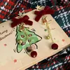 Orecchini pendenti squisito fiocco di Natale Stella strass Campana floccata Surround nappa per le donne Accessori estetici invernali
