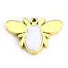 Charms 1 Stuk Milieuvriendelijke Vacuüm Plating Rvs Shell Insect Goud Kleur Bee Hangers Voor Sieraden Maken 17.5X12mm