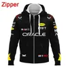 Herenhoodies 2023/2024 Nieuw F1 Formule 1 Racing Team Sweatshirts en Damessportkleding met capuchon Kleding met ritssluiting 3D-printen Straatwandelen Lente Vlt3