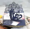 بطاقات المعايدة 10pcs 3d pop up bride Groom Wedding Card مع Cards مع RSVP بطاقات مغلف الجيب الذكرى المريرة.