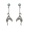 Dangle Earrings E015 Cute Metal Mermaid Earring Alloy Fish Tail Drop Accessories Wholesale