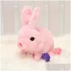 Elektronik evcil hayvan oyuncakları yeni tasarım yumuşak sevimli interaktif oyuncak elektrikli tavşan bebek doldurulmuş hayvan peluş oyuncaklar bırak dağıtım oyuncakları hediyeler nov dhmlf