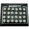 Stud Regelin 12 Par Lot 4 5 6 7mm Round Crystal Rhinestone Magnet Earring Puck Women Magnetic Fake Ear Plug Jewelry317W