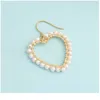 Dangle Earrings Wholesale Heart Shape Real Freshwater Pearl Gold Plated Drop Nice Party Wedding Women Gift 10 Pairs/lot