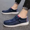 Kleid Schuhe männer Klassische Leinwand Casual Faul Schuhe Mokassin Mode Slip Auf Loafer Gewaschen Denim Vulkanisierte Flache Schuhe zapatillas hombre 231201