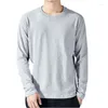 T-shirts pour hommes T-shirt à manches longues Casual Vêtements pour hommes Couverture en coton doux Maillot de corps anti-boulochage Taille M à 5XL