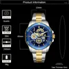 Wristwatches WIN Man Quartz Watch Fashion Luxury Waterproof Clock Men Casual Stainless Steel Sport Skeleton Wristwatch Relogio Masculino