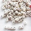 Wood Beads 500pcs lot Natural Alphabet Letter Cube Wooden Beads 8x8mm 10x10mm For Jewelry Making DIY Bracelet Neklace Loose Beads302G