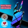 Projection Love You Pattern Electric Pulse USB Lighter Metal Windproof Power Display Plasma Double Arc Men's Gift