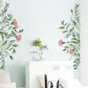 Wall Stickers Removable Flowers Leaf Home Door Bedroom Bathroom Window Glass Waterproof Decorative Decals Mural