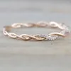 Cluster Ringen Bijou Of Rose 2023 Mode-sieraden Ronde Geslepen Kristal Touw Vine Ring Anillo Apilable Bruiloft Stapel Verloving Voor Vrouwen