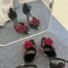 Robe chaussures femme élégante talon talons noirs pour femmes gothique lolita rouge et Halloween chaussures pour dames bout pointu