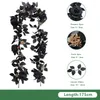 Decorative Flowers 1.75m Artificial Plant Vine Hanging Garland Halloween Decoration Black Leaves Fake Flower For Party Home Decor