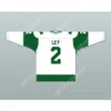 Aangepaste RICK LEY 2 WHA 1972-73 NEW ENGLAND WHALERS HOME HOCKEY JERSEY NIEUWE Top gestikt S-M-L-XL-XXL-3XL-4XL-5XL-6XL