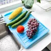 Hooks Multifunktionella stora köksavloppsbricka Frukt och vegetabilisk plast Rektangulär skål Hotspinnar Tabelleris