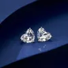 Echte Ohrstecker im Herzschliff mit Gra 925 Sterling Silber, funkelnde Diamantohrringe, Edelstein, feiner Schmuck für Frauen 231201