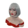 Wig Natural Girl Short Hair Headgear Air Bangs Mormor Gray Bobo Head Inner Pear Flower Headboned