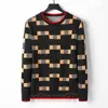 Designer Men Womens Sweater Mens Fashion Plaid Jacquard Pullover Sweaters Couples Round Neck Knit Wear Clothing Size S-XL