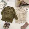 Ensembles de vêtements Nouveau-né bébé fille garçon vêtements tricotés ensemble pull + short enfant à manches longues vêtements costume coton Cardigan bébé vêtements 9M-2YL231202