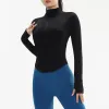 Abbigliamento da allenamento per palestra da donna Abbigliamento sportivo ad alta elasticità e asciugatura rapida Camicia da yoga Lady Tuta da ginnastica Abbigliamento da palestra solido Fitness