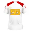 メンズTシャツ2023/2024新しいF1フォーミュラワンレーシングチームレッドサマーチャールズレクレルク16カルロスサイン55ドライバーアウトドアスポーツTN9y