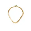 2023 New Simple Hollow 18k Gold Plated Stainless Steel Cuban Link Chain Necklace and Bracelet Jewelry Set For Women