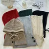 Beanie/Skull Caps Gebreide Balaclava Hoed Winter Warm Dikker Imitatie Kasjmier Sjaal Set Shl Split Finger Gs Wol Pulr Hat AccessoiresL231202