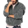 Männer Westen Winter Mann Warme Fleece Pelz Flauschigen Kapuze Mantel Jacke Reißverschluss Einfarbig Outwear Jumper Streetwear Jacken Kleidung für Männer 231201