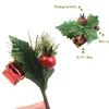 Decorative Flowers Christmas Red Berry Articifial Flower Pine Cone Snowflake Branch Xmas Tree Wreath Decorations Ornaments Gift Packaging