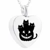 Rvs Hart Hanger Pompoen Hoofd Demon Halloween Crematie As Gedenkteken Neckalce Aandenken Met Vulling Kit253B