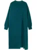 Pulls pour femmes Pull surdimensionné Pull Long Pull Femme Robe Mode coréenne à manches longues Top Side Slit O Cou Automne Pull Robe 231201