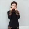 Vêtements ethniques Style chinois Femmes Vêtements 2021 Automne Rétro Broderie Coton Blouse Noir Hanfu Dames Tops 11984 Drop Delivery App Dhvid