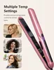 Prostownicze włosów Angenil Argan Oil Flat Iron For Women Hair Retrener and Curler 2 w 1 Profesjonalny przenośny ceramiczny Różowy prostownica 231201