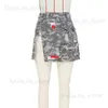 Rokken Vrouwen Patches Camouflage A-lijn Mini Rokken Mode Knop Fly Hoge Zijzakken Met Split Camo Cargo Rok Casual streetwear T231202