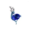 Brooches Exquisite Unique Rhinestone Deer Brooch Christmas Full Zircon Elk Jewelry Crystal Antlers For Women Wedding Party Gift