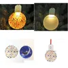 Decorações de Natal 2,76 polegadas sublimação redonda ornamentos de luz acrílica com corda vermelha sem ornamento de árvore de bateria B1103 Drop Del Dhmwv