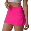 Lu Women Sports Yoga spódnice trensy krótkie zamek błyskawiczny tenisowy golf spódnica anty ekspozycja Krótka z kieszenią 8134